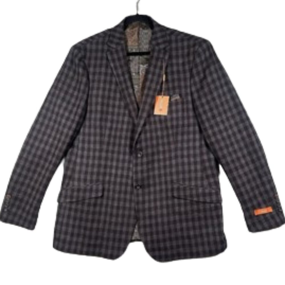 Tallia Plaid Sport Coat Blazer Suit Jacket 100% Wool NWT NEW 44R